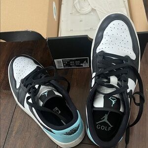 Nike Air Jordan Golf Shoes Black White Aqua